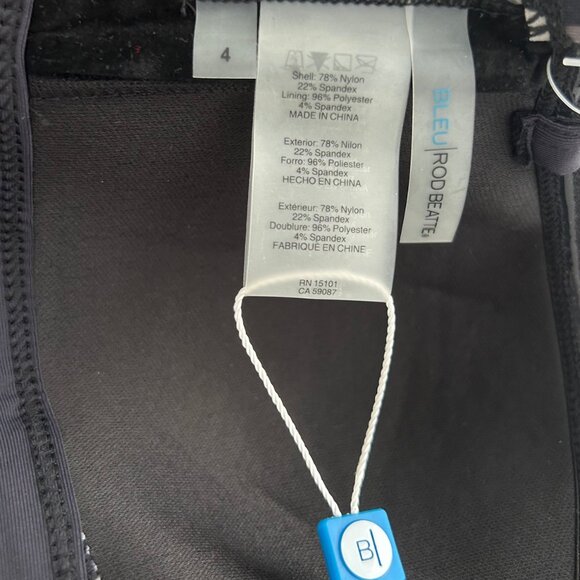 Bleu by Rod Beattie Bikini Top High Straps Women's Swimwear Gray/Black Size 4 - Picture 7 of 9